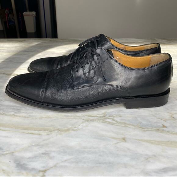 JOHNSTON & MURPHY Black Deer Leather Oxford Dress Shoe size Men’s 12 - Picture 3 of 8